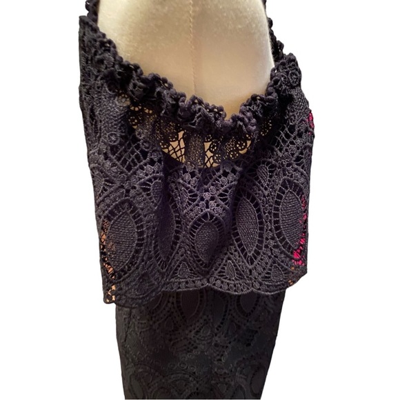 WHBM Lace Overlay Cold Shoulder Dress - Picture 3 of 16